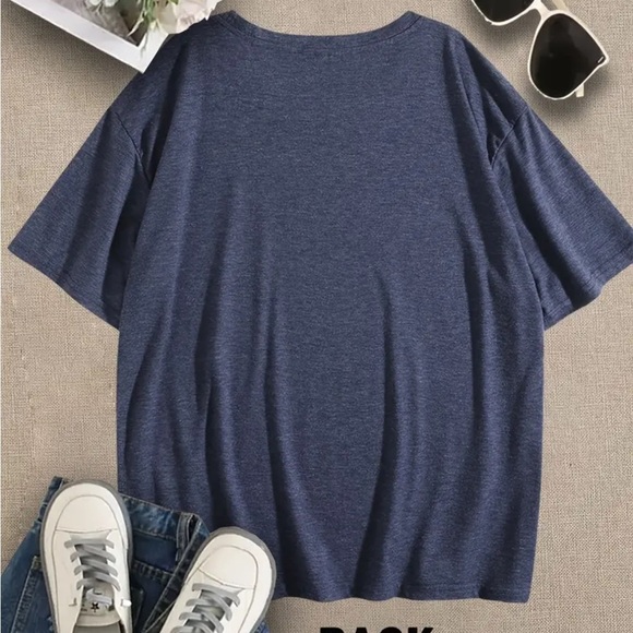 New! Graphic Navy Blue Women's Top I’d Rather Be Thrifting Sz XL - Picture 4 of 5